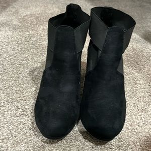 Faux Suede Black Booties